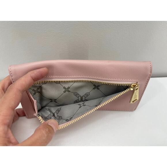 Aimee Kestenberg Blush Pink Vegan Leather Marietta Bifold Wallet Gold Hardware - Picture 7 of 7